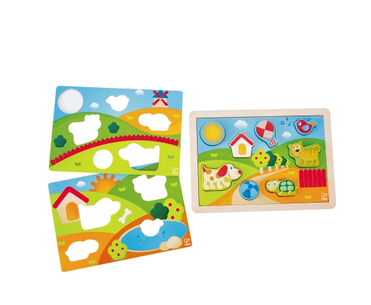 Pepe y Amigos Puzzle 3en1 Hape