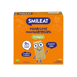 Panecillos de cereales con plátano y calabaza 60g Smileat  - imagen