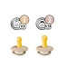 2 Chupetes BIBS Colour Round Peach/Vanilla 0-6 M
