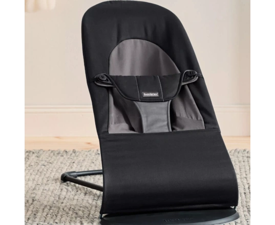 Hamaca Balance Soft BabyBjörn Tejido Algodón - Negro/Gris