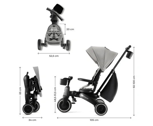 Triciclo Kinderkraft JAZZ 2 - gris