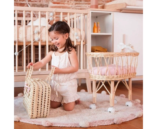 Maleta mimbre bobble Barrutoys - Rosa