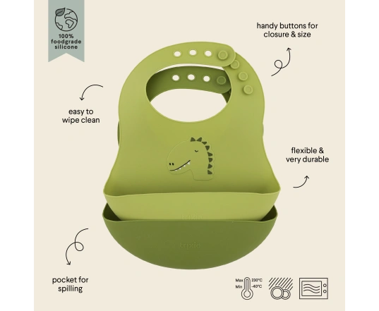 Silicona babero 2-pack Trixie - Mr. Dino