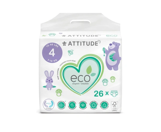 Pañales ECO Attitude Talla 4 (7-18Kg) 26u