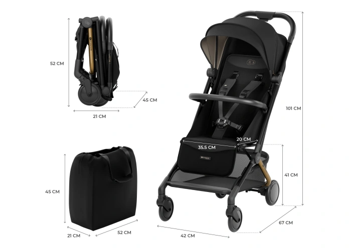 Kinderkraft PILOT 2 Midnight Black - silla de paseo compacta-48 - imagen