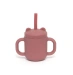 Taza silicona con asas y pajita Petit Monkey - Mahogany rose