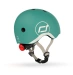 Casco infantil Scoot and Ride 45-51 cm (XXS-S) Gris verde (con linterna)