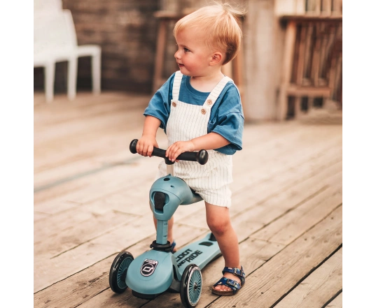 Patinete Scoot and Ride de la serie Highwaykick-1, gris y azul, 1-5 años