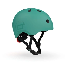 Casco infantil Scoot and Ride 51-55 cm (S-M) Gris verde (con linterna) - imagen