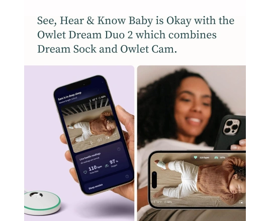 Розумний монітор-шкарпетка для немовлят OWLET Dream Sock + камера Cam2 - EU - Mint