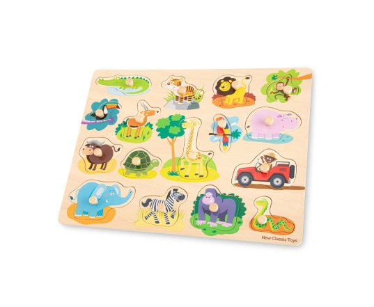 Puzzle de madera New Classic Toys - Safari - 16 piezas