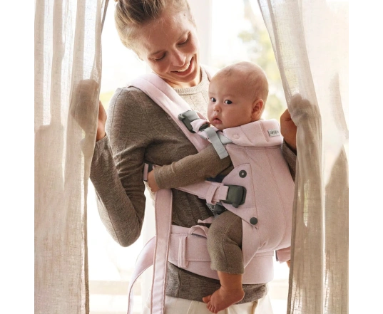 Mochila porta Bebé Harmony BabyBjörn Tejido Woven / Melange, Rosa Claro