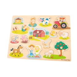 Puzzle de madera New Classic Toys - Granja - 16 piezas - imagen