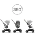 Універсальна коляска 2 в 1 Cybex Eezy S Twist+2 із люлькою Cot S - Fog Grey