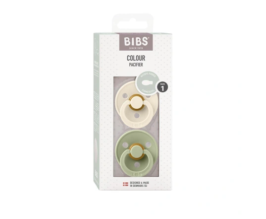 2 Chupetes BIBS Colour Simétrica Ivory/Sage 6-18 M
