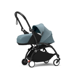 Cochecito silla + capazo Stokke YOYO³ Aqua (Chasis Negro) - imagen