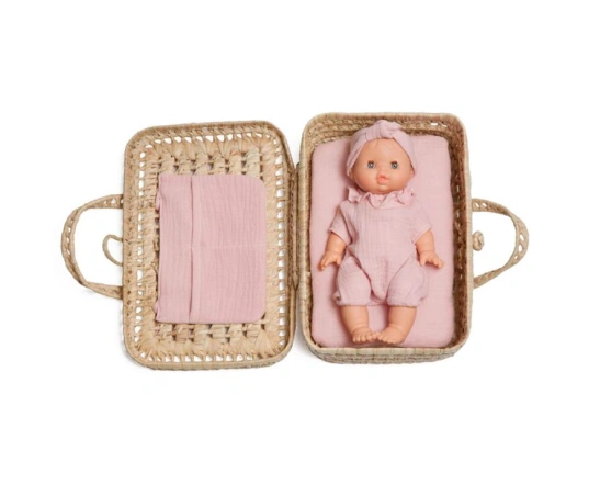 Maleta mimbre bobble Barrutoys - Rosa