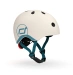 Casco infantil Scoot and Ride 45-51 cm (XXS-S) Gris claro (con linterna)