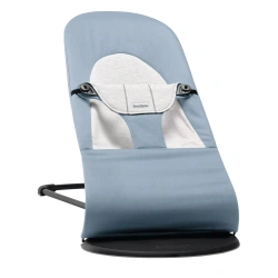 Крісло-шезлонг Balance Soft BabyBjörn (тканина бавовна/джерсі) - Синій/Світло-сірий - зображення