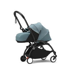 Cochecito silla + capazo Stokke YOYO³ Aqua (Chasis Negro) - imagen