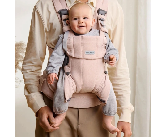 Mochila porta Bebé Harmony BabyBjörn Tejido Woven / Melange, Rosa Claro