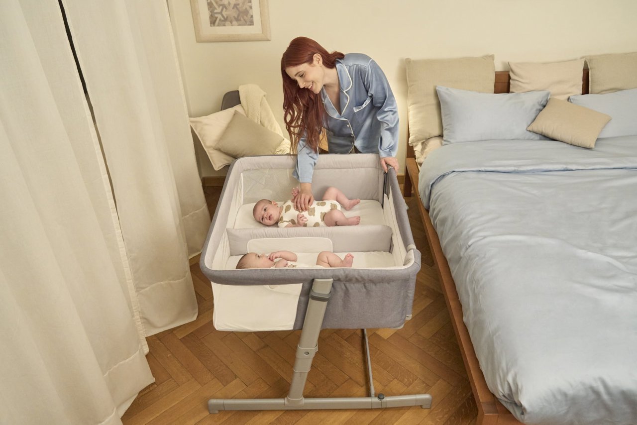 Приставне ліжечко Chicco Next 2 Me  Next2Me Twins Magnet Grey | KIDSLINE-39 - зображення