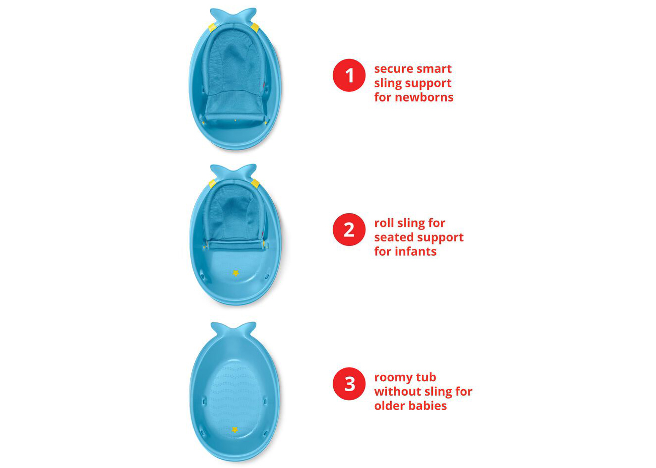 Bañera Smart Sling Ballena de 3 etapas Skip Hop - Azul | KIDSLINE-36 - imagen