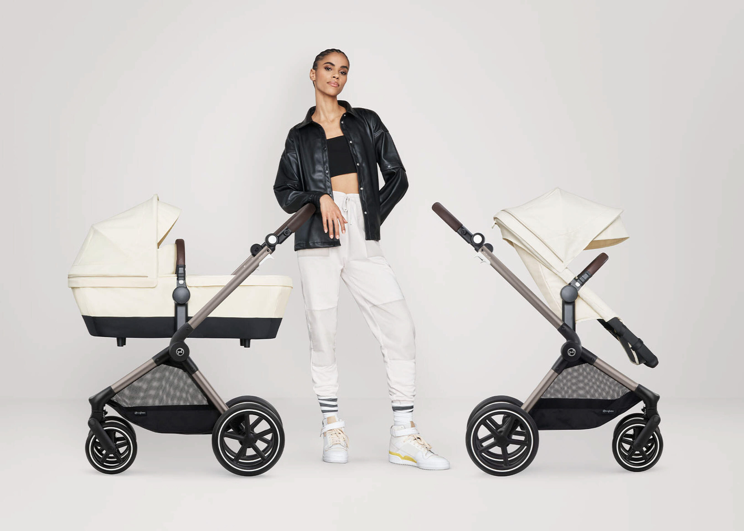 Універсальна коляска 2 в 1 Cybex EOS Lux - TPE Seashell Beige | KIDSLINE-39 - зображення