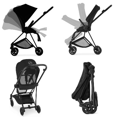 Універсальна коляска 2 в 1 Cybex Mios люлька Deep Black + прогулянка Sepia Black (шасі Chrome) | KIDSLINE-57 - зображення