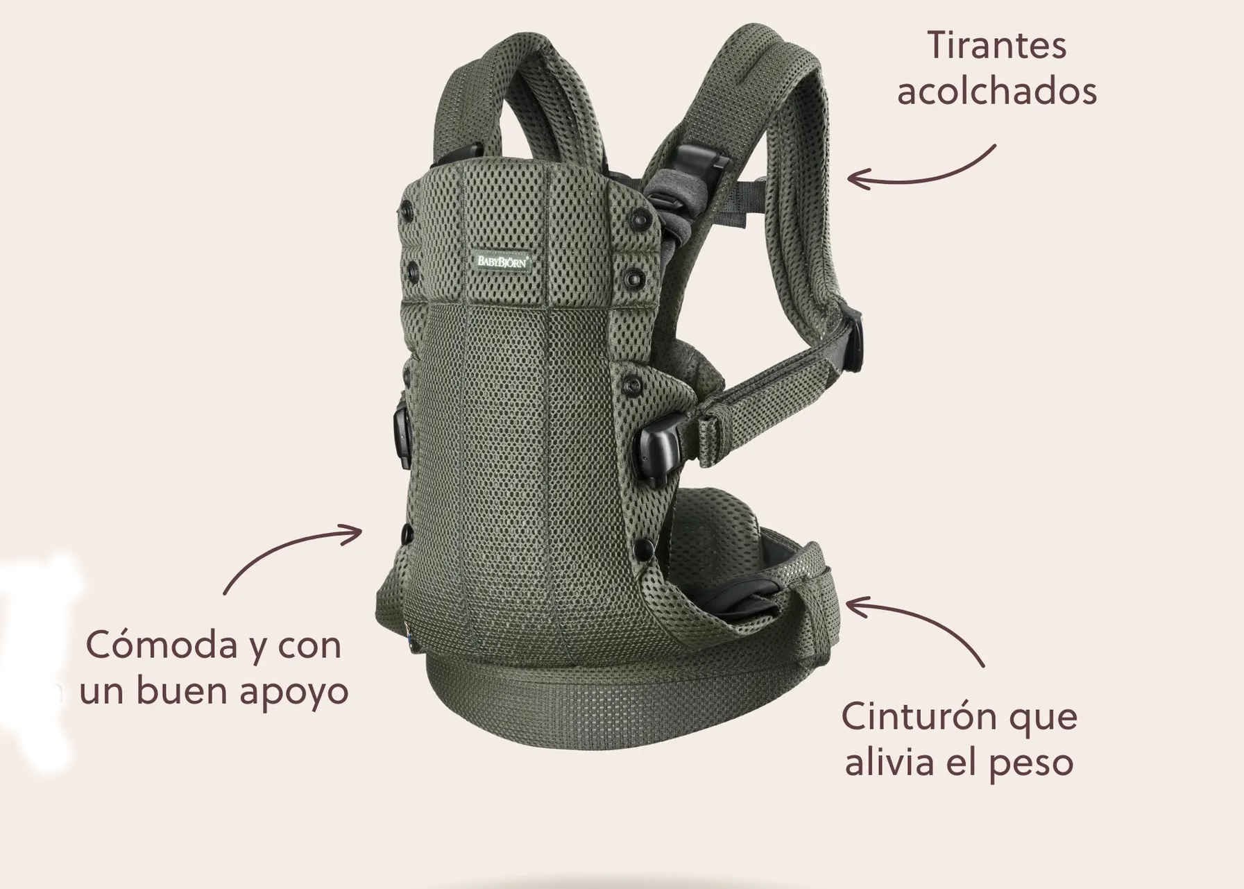 Mochila porta Bebé Harmony BabyBjörn Tejido Woven / Melange, Gris Claro  | KIDSLINE-44 - imagen